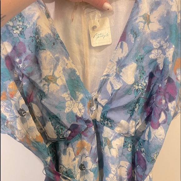 Free people blue floral dress, size M, NWTs - Picture 1 of 6